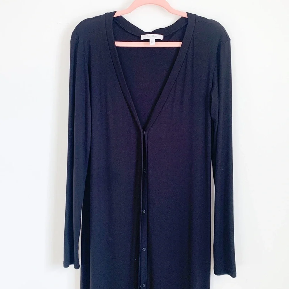 MaxMara Leisure Black Long Ribbed Cardigan Legging Set small